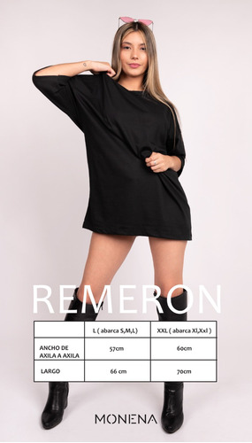 Imagen 3 de 3 de Remeron Mujer Manga Corta Remera Oversize Algodon Estampado