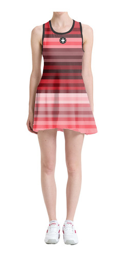Imagem 3 de 6 de Vestido Beach Tennis C/ Shorts Degrade Listrado Beachwear