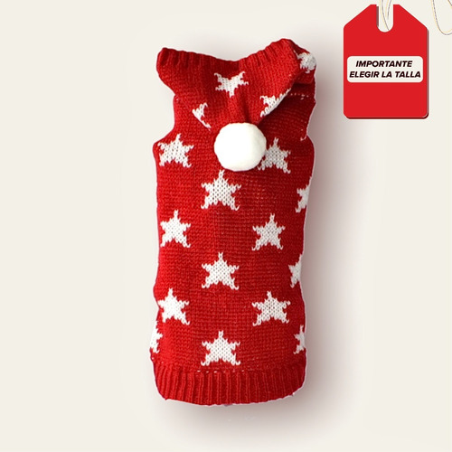 Ropa Para Perro O Gato Sweater Saco Estrellas Rojo 