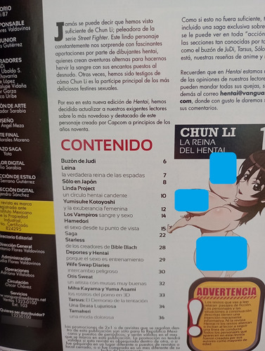 Revista Vintage Xxx Hentai No. 87 Con Chun Li Street Fighter (Usado)