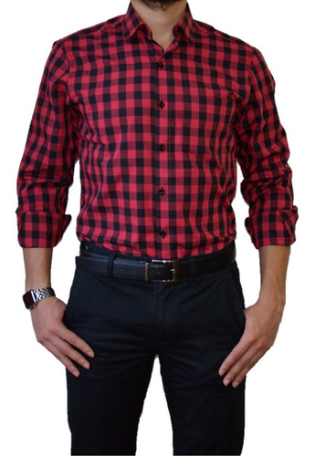 Imagen 3 de 7 de Camisa Cuadros Slim Fit