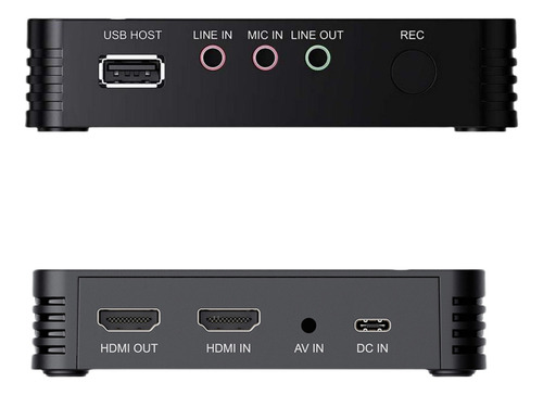 Gravador Hdmi Av Placa Captura Vídeo Para Conversão Digital Cor Preto