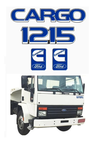 Adesivo Ford Cargo 1215 Cummins Emblema Resinado 17596 Cor Azul