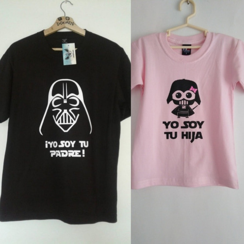 Imagen 1 de 7 de Polos Star Wars Duo Feliz Día Papá & Hijo(a) / Dokimazo Perú