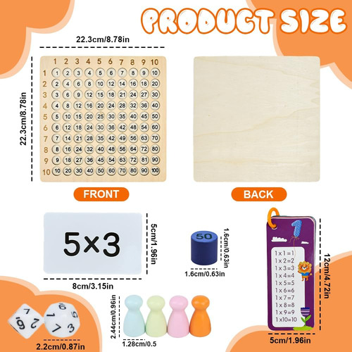 Juego De Mesa De Multiplicación Montessori De Madera: Math E