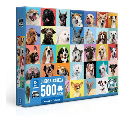 Quebra-cabeça Cartonado - Mosaico Cachorros - 500 Pcs