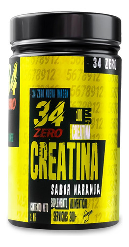 Creatina Monohidratada 34 Zero 1 Kg 200 Servicios 