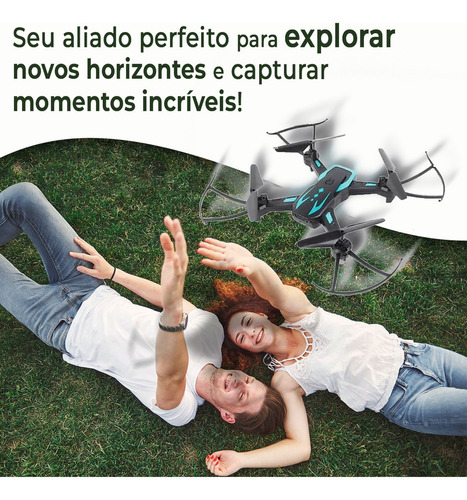Drone Quadricóptero Com Câmera E Led Tech Spy Controle