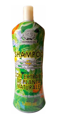 Shampoo Con Extractos De Plantas Naturales 1000 Ml