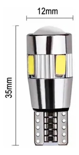 Imagen 4 de 5 de Led T10 Lampara Posición Canbus Cob 6smd Con Lupa