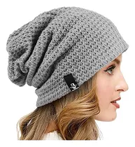 Comprar Gorros Sombreros Y Boinas De Punto Holgado Para Mujer Gris
