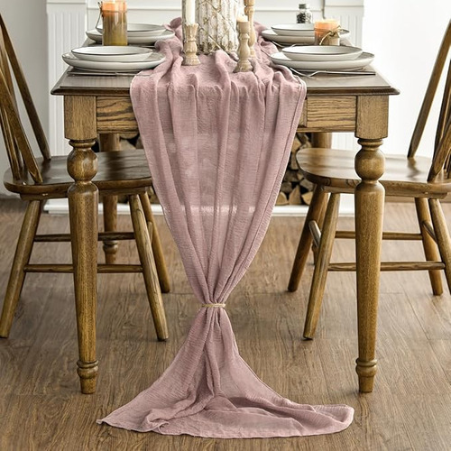 2pzs Caminos De Mesa De Gasa Boho,tela Queso 90*300cm
