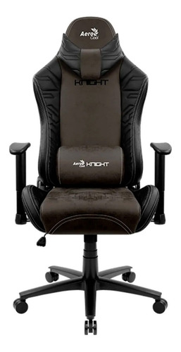 Silla de escritorio AeroCool Knight gamer ergonómica  iron black con tapizado de cuero sintético y gamuza