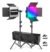 Comprar NEEWER 660 PRO II Mejorada Panel Luz Vídeo LED RGB con App Control y Kit Soporte, 2 Pack Constantes 50W Sin Cambio Color\u002F1% Atenuación Mínima Precisa\u002F360° RGB\u002FCRI97+\u002F3200K ~ 5600K Streaming