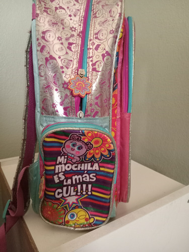 Mochila Escolar Kasimeritos Rosa Con Dibujos (Usado)