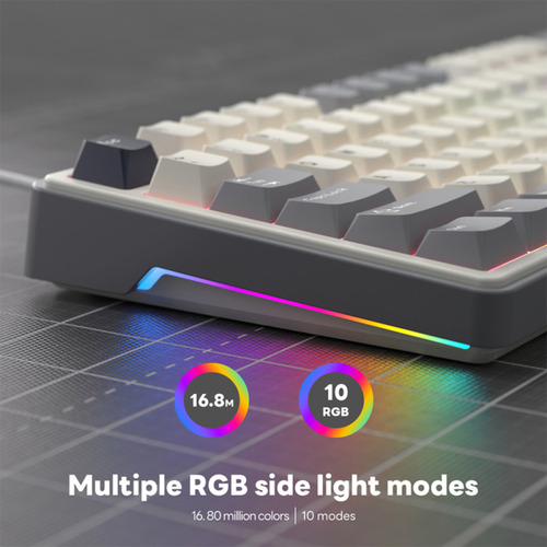 Teclado Mecánico Rk R87pro Half Grey 80% Español Royal Kludge RGB