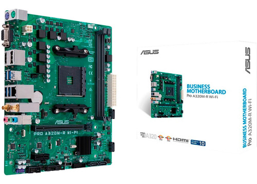 Tarjeta Madre Asus Pro A320m-r Wi-fi Am4 Ddr4 Micro Atx