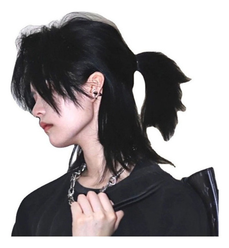 Peruca Natural Wolf Tail Mullet Head K1
