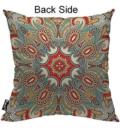 Mugod Funda De Almohada Con Diseño De Flores De Cachemira, T