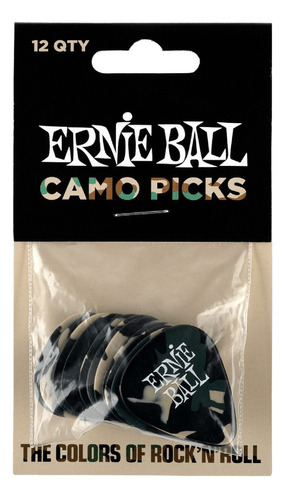 Púas Ernie Ball Camuflage Pack X 12 Unidades