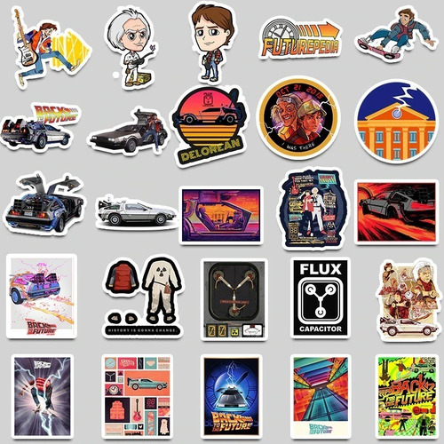 50 Stickers Volver Al Futuro Marty Mcfly Doc Browm Pegatinas
