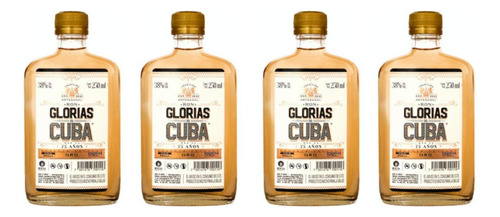 Pack De 4 Ron Glorias De Cuba Oro 250 Ml