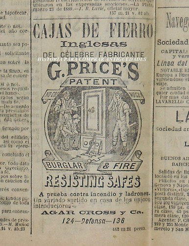 Periódico Diario Antiguo El Censor 1889 (Usado)