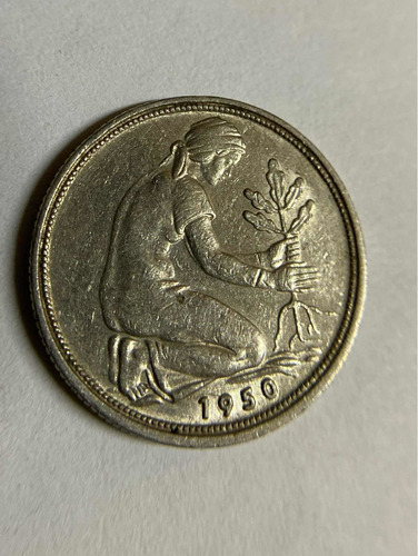 Moneda De República Federal Alemana 1950  50 Pfenning