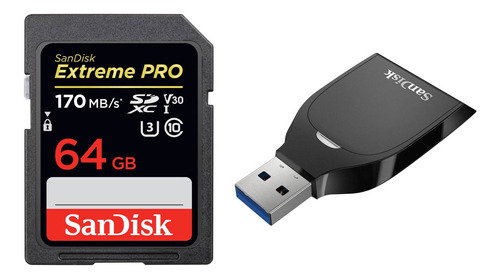 Sandisk 64gb Extreme Pro Uhs-i Sdxc Memory Card With Card Re