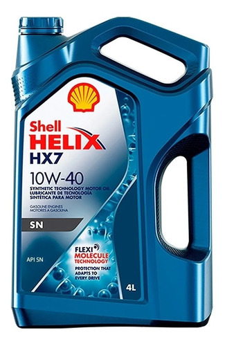 Imagen 1 de 2 de Aceite 10w40 Hx7 Shell Semisintetic Diesel/nafta X 4 L.- Tyt