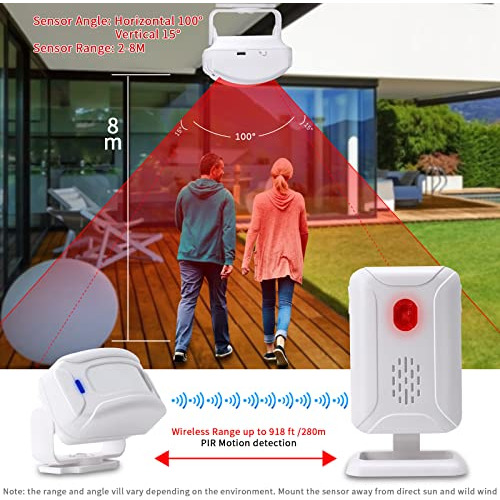 Timbre De Puerta Sensor De Movimiento Pir Inalámbrico,...
