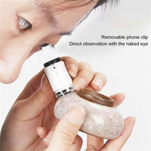 Microscopio Universal Zoom 60x Clip Celular Con Luz Led