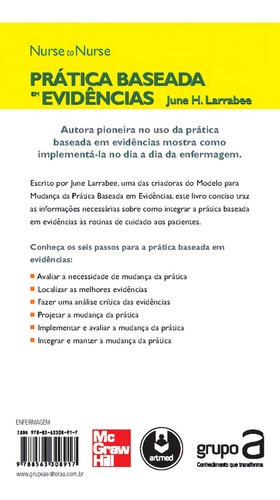 Prática Baseada em Evidências em Enfermagem, de Larrabee, June H.. Nurse to nurse Editorial Amgh Editora Ltda., capa mole em português, 2011