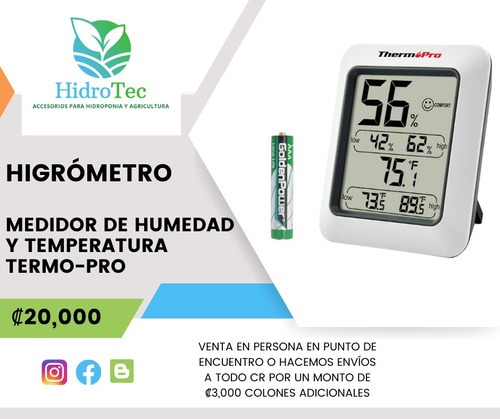 Higrómetro: Medidor De Humedad Y Temperatura Termo Pro