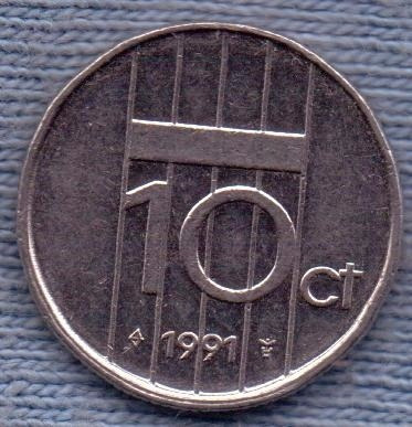 Imagen 1 de 2 de Holanda 10 Cents 1991 * Beatrix *