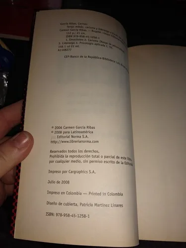 Tengo Miedo Carmen Garcia Ribas Norma D4 (Usado)