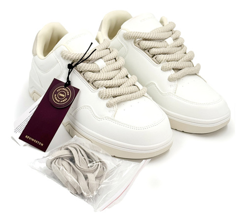Zapatilla Hombre Blanca Beige Crema Kevingston Vestir Kandem