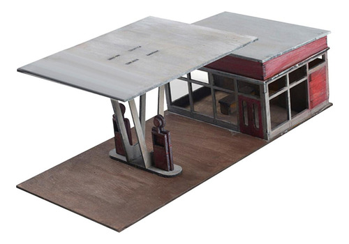 1:72 1:64 Gasolinera Modelo Gasolinera Arquitectura Retro