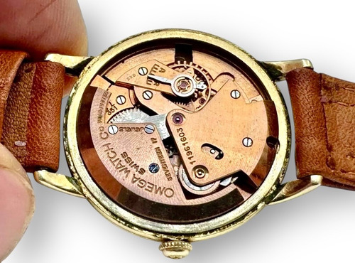Hermoso Reloj Omega Antiguo 1949 Bumper Cal. 351 Oro 14k Café Claro Dorado Blanco (Usado)