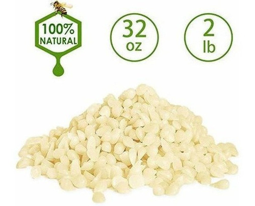 Pellets De Cera De Abeja Blanca Howemon 32 Oz 100% Puro Y Na