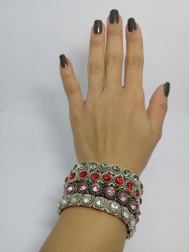 Atacado Kit Bijuterias 30 Pulseiras Com Strass + Brinde