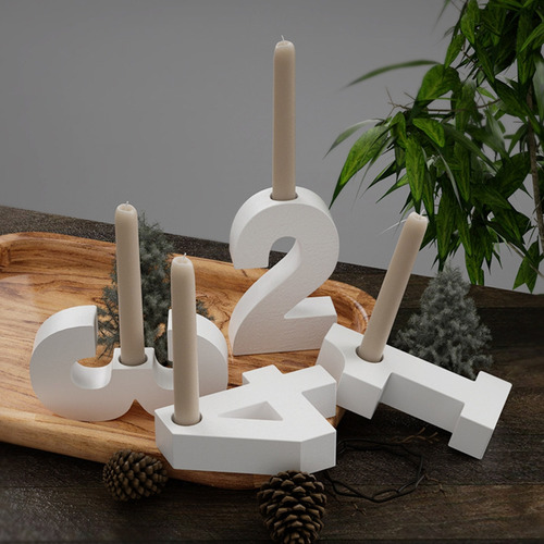 Molde De Resina Epoxi Para Velas Con Números Geométricos (4