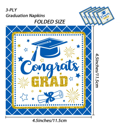 Servilletas De Felicitación Para Fiesta Graduación 2025 50 U