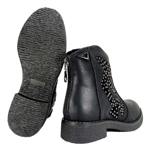 Botas Mujer Lady Stork Botinetas Cierre Tachas Veronica 16.990