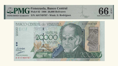 Venezuela, 20000 Bolívares, Agosto-24-1998, Serie A8, Pmg66