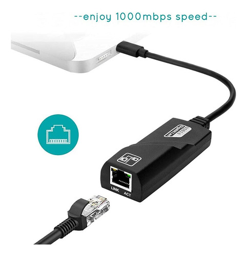 Adaptador Usb-c 3.1 Tipo C Red Lan Rj45 Para Mac Pro/air/ M1