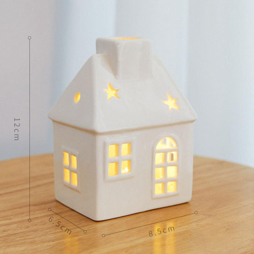 Adorno De Escritorio Iluminado De Pueblo Navideño, Estilo D