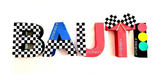 Letras 3d Cars | Decoración Candy Bar | Centro De Mesa