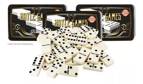 Jogo de Domino Extra Grosso Profissional 12 mm 28 peças Na Lata