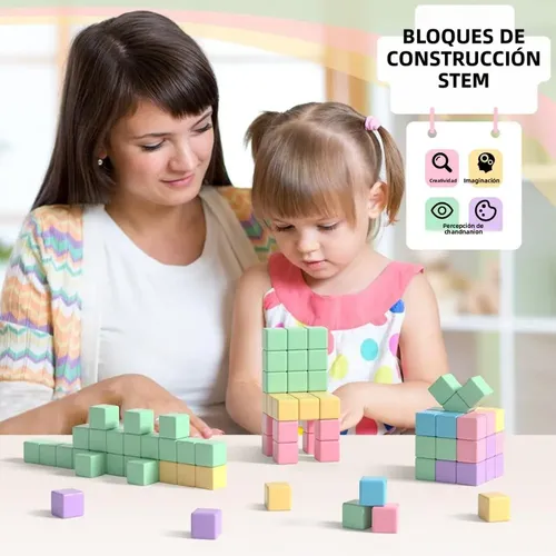Bloques de construcción de plástico de partículas grandes para bebés, juguetes m